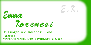 emma korencsi business card